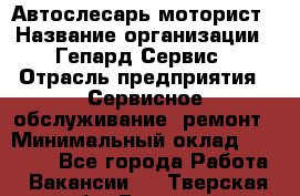 Автослесарь-моторист › Название организации ­ Гепард-Сервис › Отрасль предприятия ­ Сервисное обслуживание, ремонт › Минимальный оклад ­ 80 000 - Все города Работа » Вакансии   . Тверская обл.,Бежецк г.